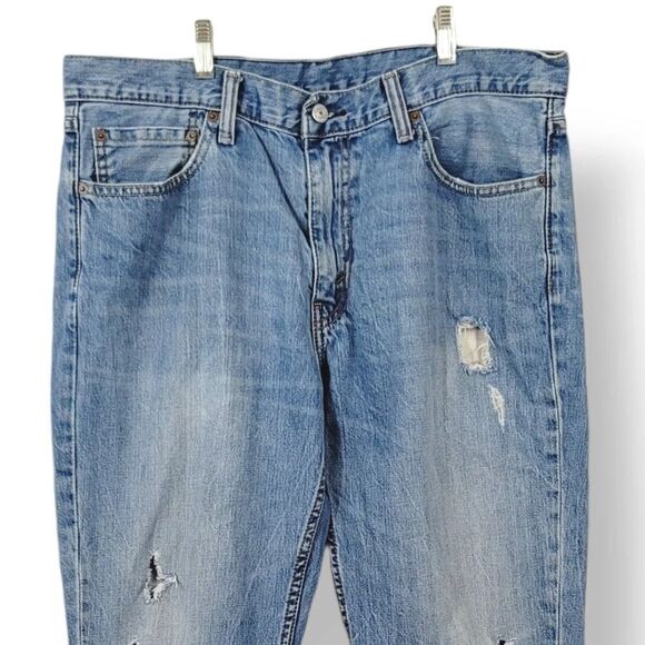 Levi's 511 Modern Slim Distressed 100% Cotton Denim Jeans Size 38 Measures 36 - Picture 5 of 15